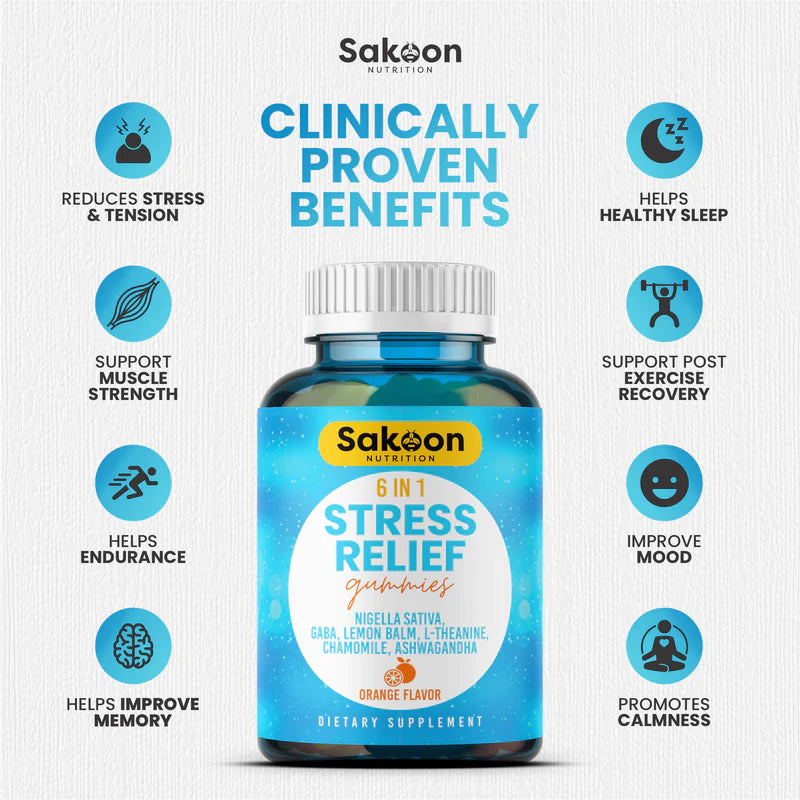 6 in 1 Stress Relief Gummies
