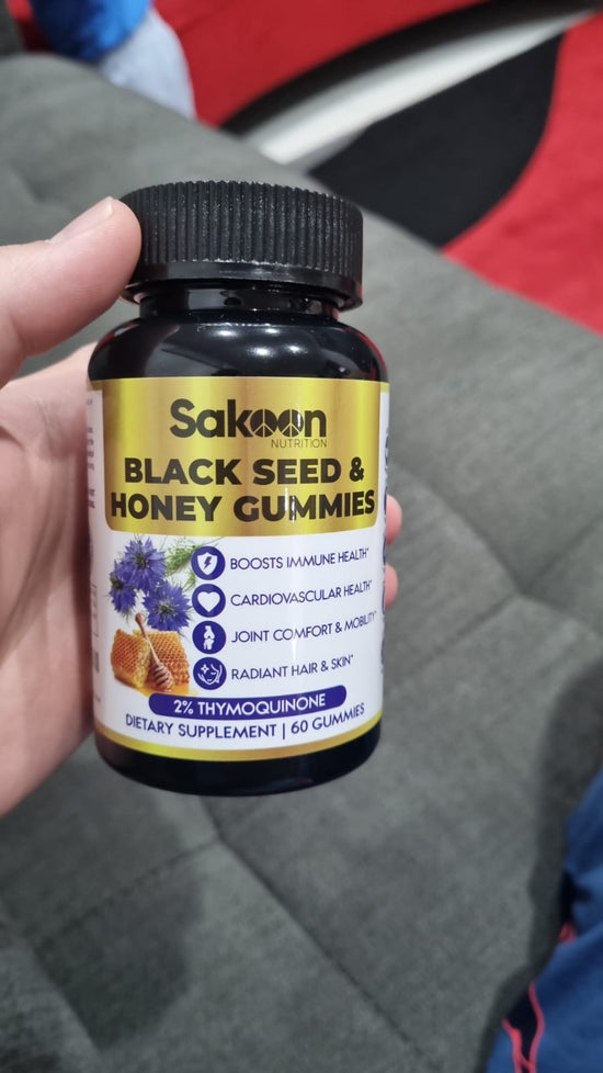 Black seed oil and honey gummies, black seed tablets, sakoon nutrition, 2% Thymoquinone, Nigella sativa, the benefits of black seed oil, now in Australia. Honey benefits